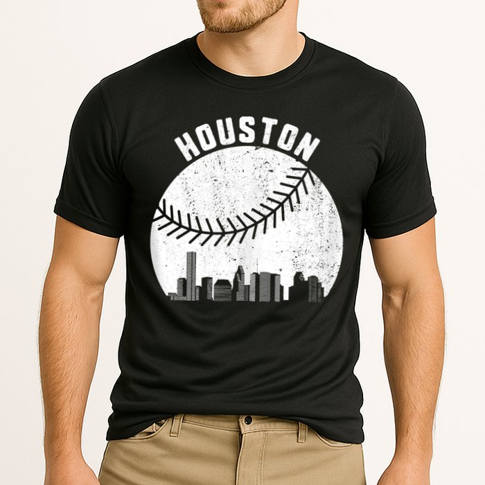 Houston Skyline Baseball Fan Vintage Texas Baseball Houston Performance Shirt
