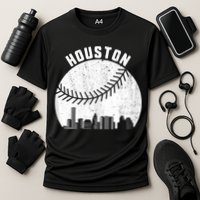 Houston Skyline Baseball Fan Vintage Texas Baseball Houston Performance Shirt