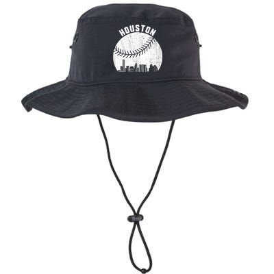 Houston Skyline Baseball Fan Vintage Texas Baseball Houston Bucket Hat