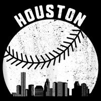 Houston Skyline Baseball Fan Vintage Texas Baseball Houston Womens Tank Top