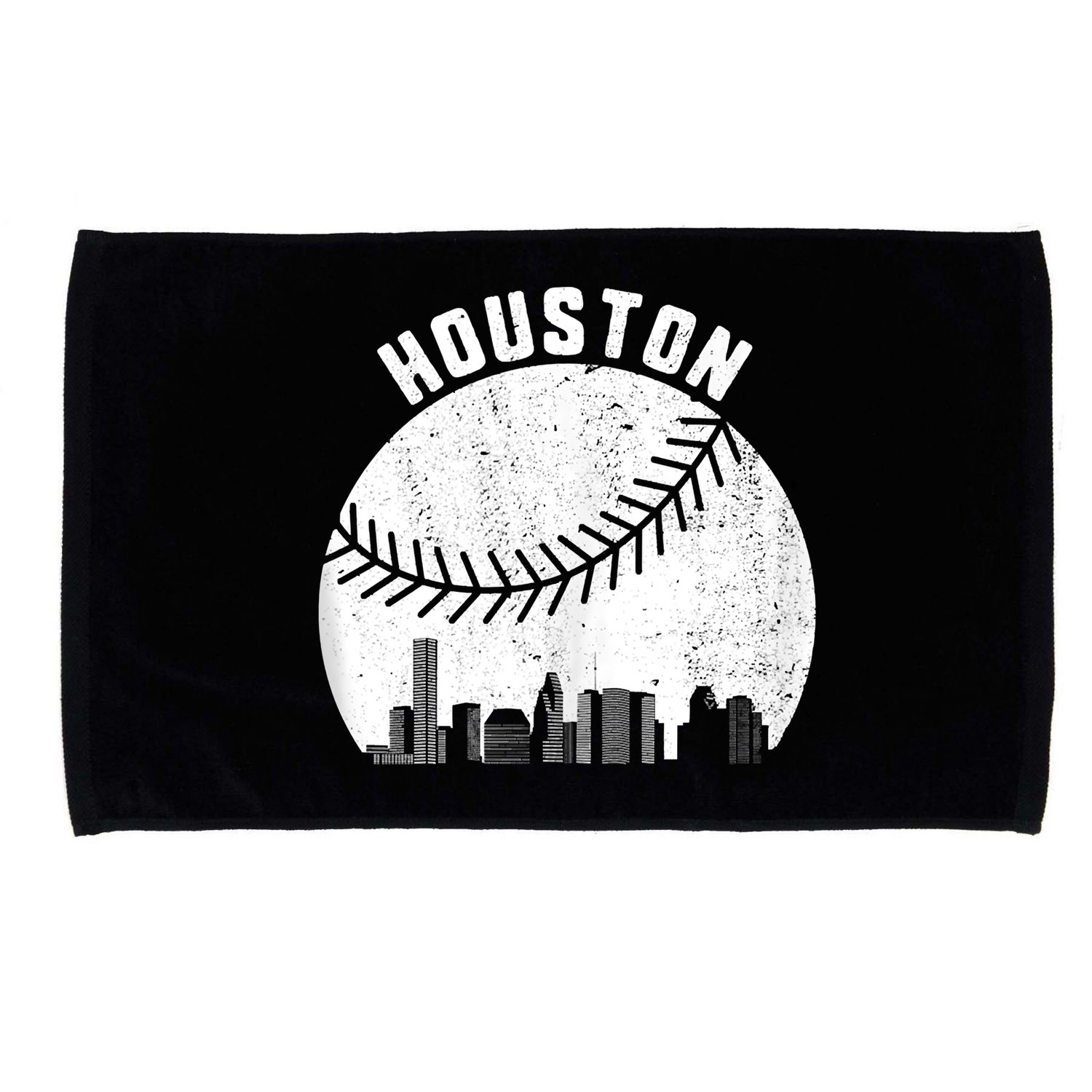 Houston Skyline Baseball Fan Vintage Texas Baseball Houston Microfiber Hand Towel