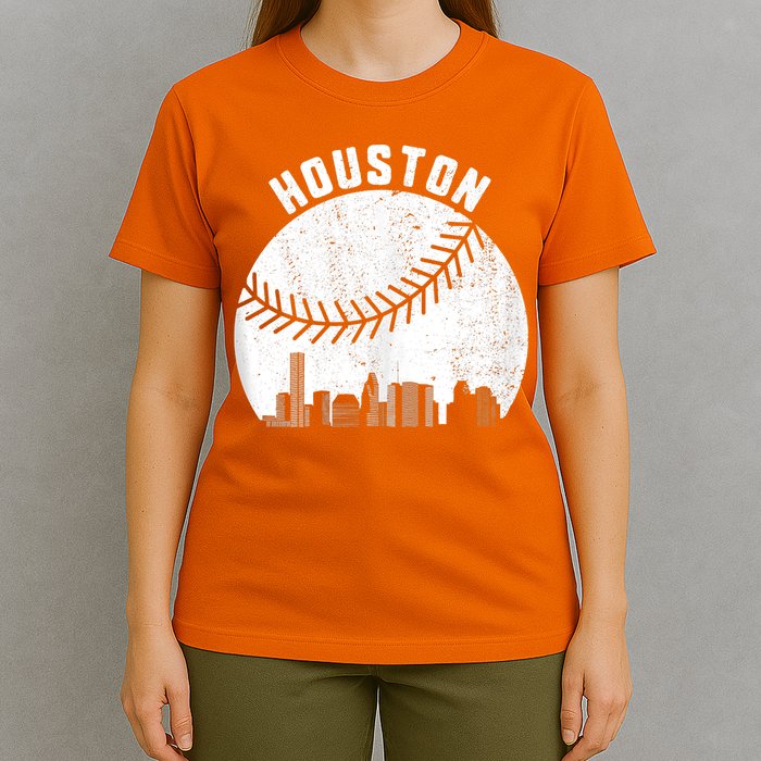 Houston Skyline Baseball Fan Vintage Texas Baseball Houston T-Shirt