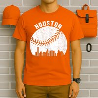 Houston Skyline Baseball Fan Vintage Texas Baseball Houston T-Shirt