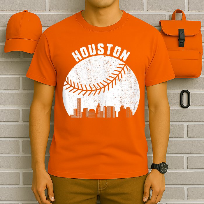 Houston Skyline Baseball Fan Vintage Texas Baseball Houston T-Shirt