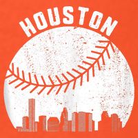 Houston Skyline Baseball Fan Vintage Texas Baseball Houston T-Shirt