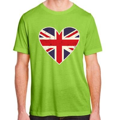 Heart Shaped British Union Jack Flag Gift Adult ChromaSoft Performance T-Shirt