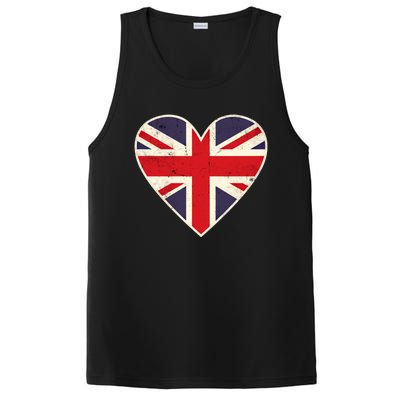 Heart Shaped British Union Jack Flag Gift PosiCharge Competitor Tank