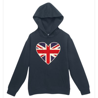 Heart Shaped British Union Jack Flag Gift Urban Pullover Hoodie