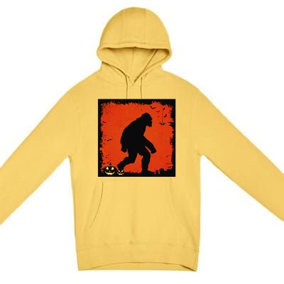 Halloween Sasquatch Bigfoot On A Dark Costume Style Gifts Premium Pullover Hoodie