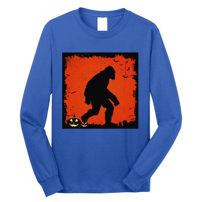 Halloween Sasquatch Bigfoot On A Dark Costume Style Gifts Long Sleeve Shirt