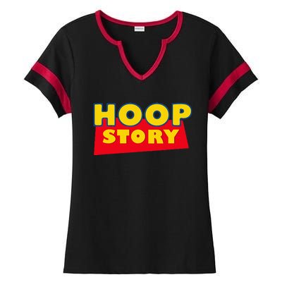 Hoop Story Basketball Fan Street Hoop Ladies Halftime Notch Neck Tee