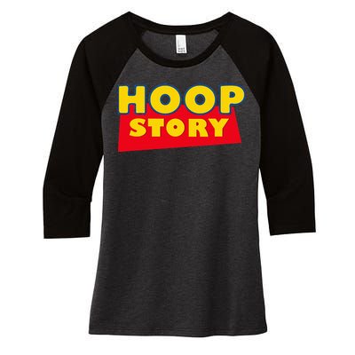 Hoop Story Basketball Fan Street Hoop Women's Tri-Blend 3/4-Sleeve Raglan Shirt