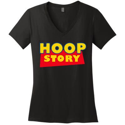 Hoop Story Basketball Fan Street Hoop Women's V-Neck T-Shirt