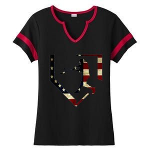 High School Baseball Season College Ball Player Ladies Halftime Notch Neck Tee