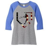 High School Baseball Season College Ball Player Women's Tri-Blend 3/4-Sleeve Raglan Shirt