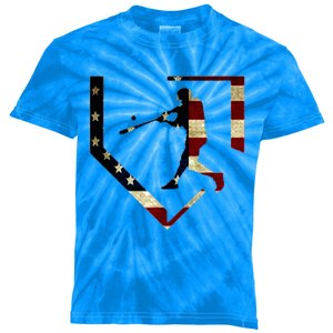 High School Baseball Season College Ball Player Kids Tie-Dye T-Shirt