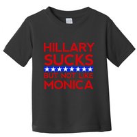 Hillary Sucks But Not Like Monica Funny Election Toddler T-Shirt