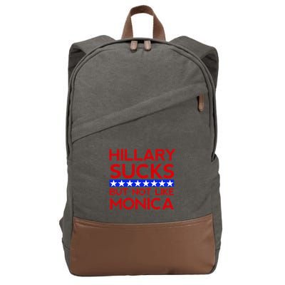 Hillary Sucks But Not Like Monica Funny Election Cotton Canvas Backpack