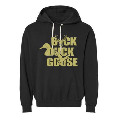 Hunting Season Buck Duck Goose Big Game Duck Garment-Dyed Fleece Hoodie