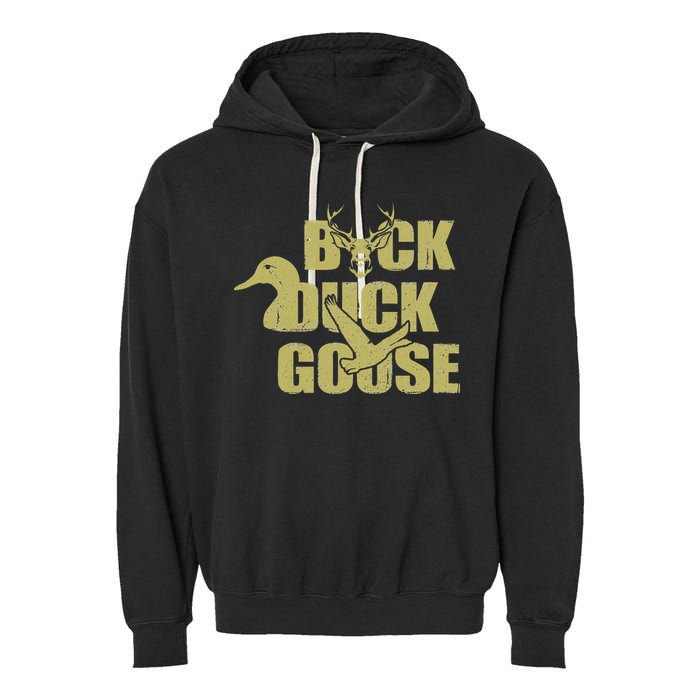 Hunting Season Buck Duck Goose Big Game Duck Garment-Dyed Fleece Hoodie