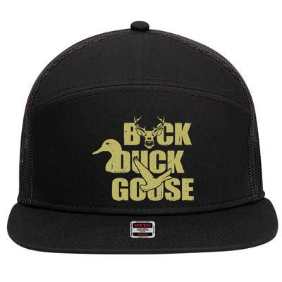 Hunting Season Buck Duck Goose Big Game Duck 7 Panel Mesh Trucker Snapback Hat