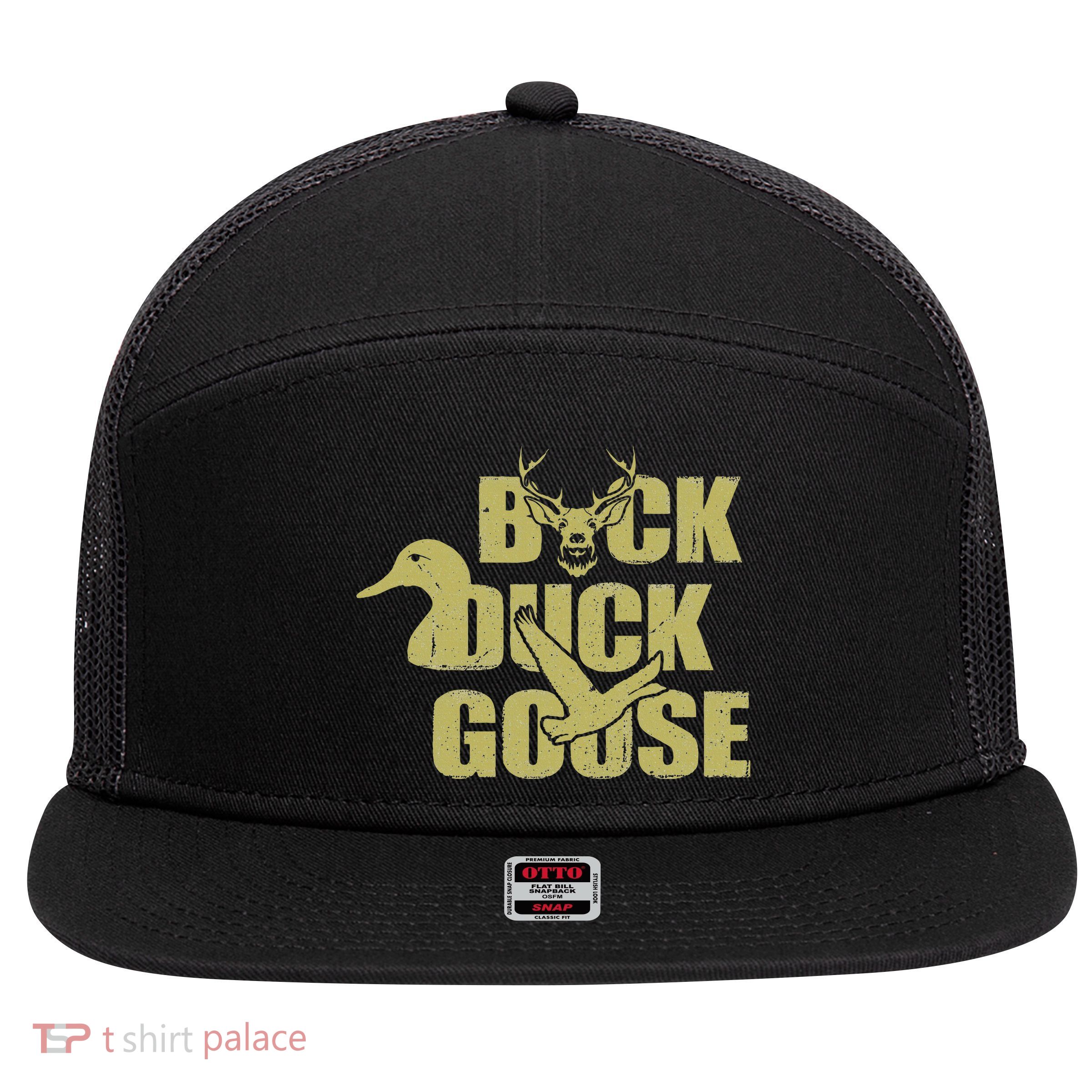 Hunting Season Buck Duck Goose Big Game Duck 7 Panel Mesh Trucker Snapback Hat