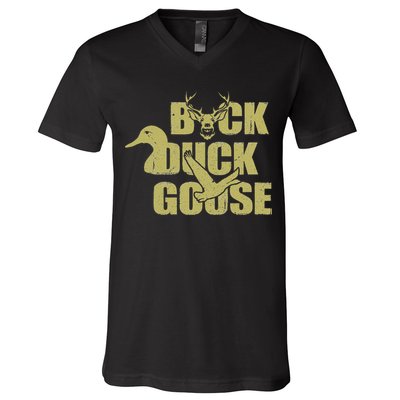 Hunting Season Buck Duck Goose Big Game Duck V-Neck T-Shirt