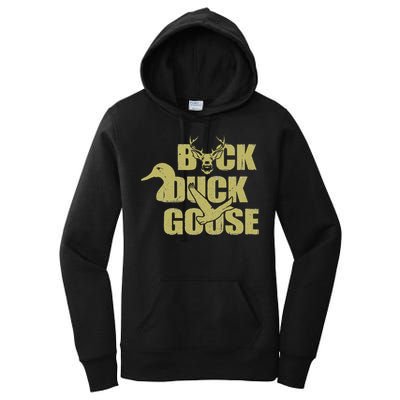 Hunting Season Buck Duck Goose Big Game Duck Women's Pullover Hoodie