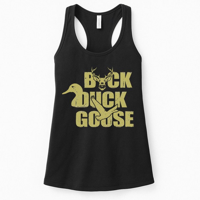 Hunting Season Buck Duck Goose Big Game Duck Womens Tank Top