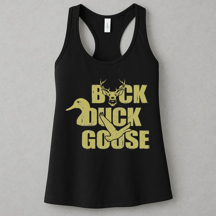 Hunting Season Buck Duck Goose Big Game Duck Womens Tank Top