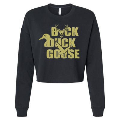 Hunting Season Buck Duck Goose Big Game Duck Cropped Pullover Crew