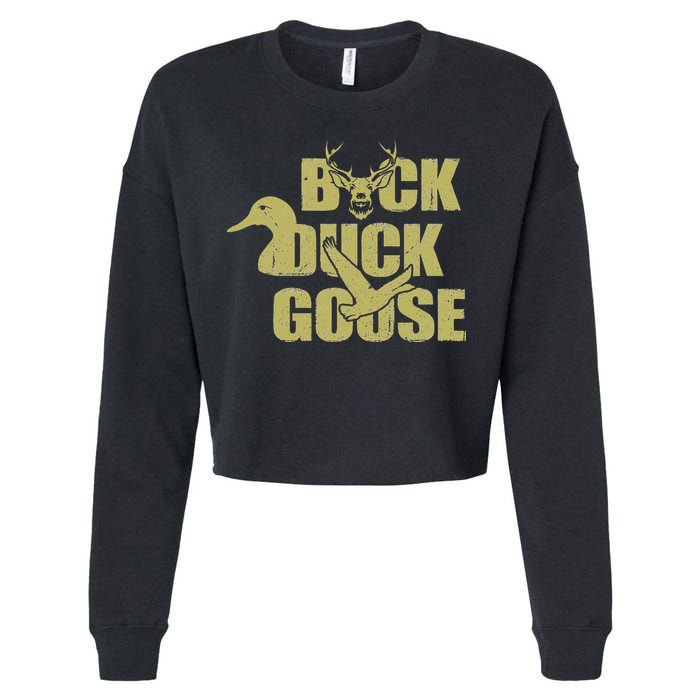 Hunting Season Buck Duck Goose Big Game Duck Cropped Pullover Crew