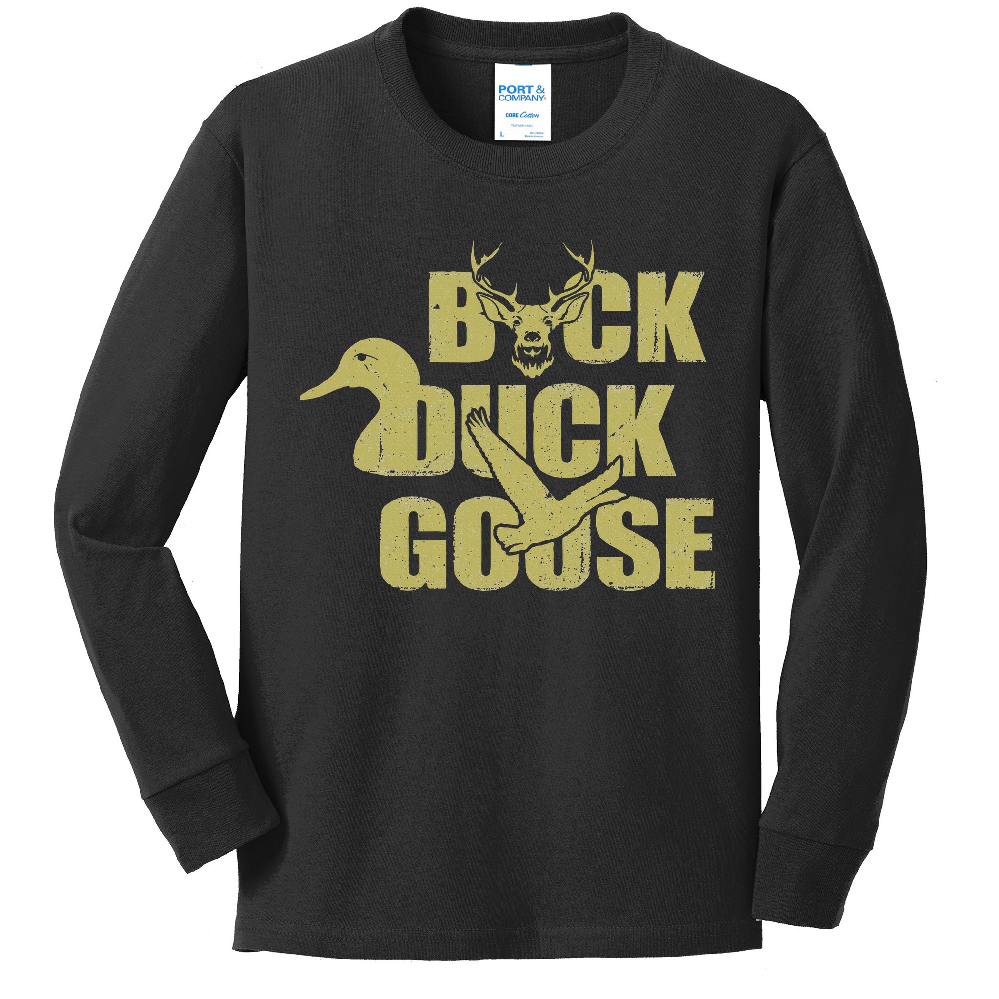 Hunting Season Buck Duck Goose Big Game Duck Kids Long Sleeve Shirt