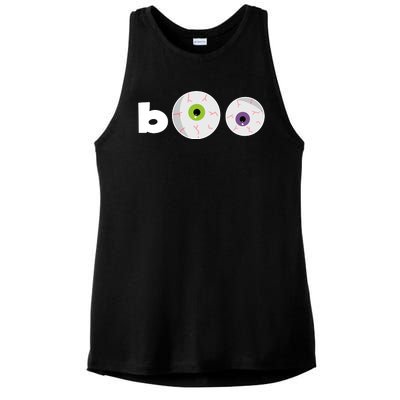 Halloween Scary Boo Eyes Ladies PosiCharge Tri-Blend Wicking Tank