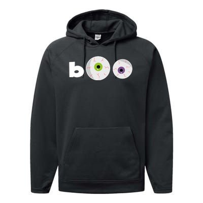 Halloween Scary Boo Eyes Performance Fleece Hoodie