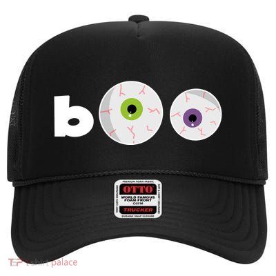 Halloween Scary Boo Eyes High Crown Mesh Back Trucker Hat