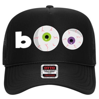 Halloween Scary Boo Eyes High Crown Mesh Back Trucker Hat