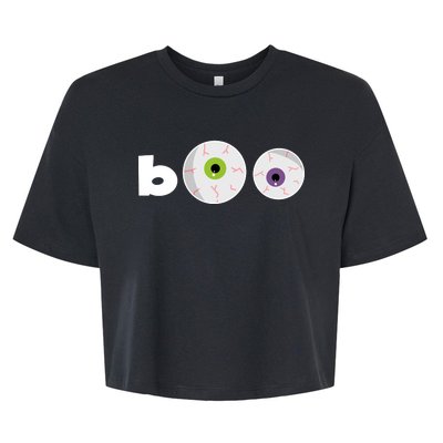 Halloween Scary Boo Eyes Bella+Canvas Jersey Crop Tee