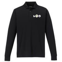 Halloween Scary Boo Eyes Performance Long Sleeve Polo