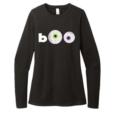 Halloween Scary Boo Eyes Womens CVC Long Sleeve Shirt