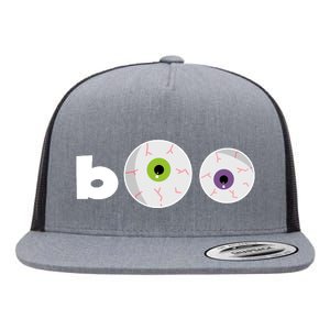 Halloween Scary Boo Eyes Flat Bill Trucker Hat