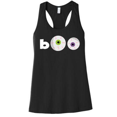 Halloween Scary Boo Eyes Women's Racerback Tank