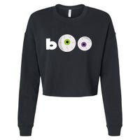 Halloween Scary Boo Eyes Cropped Pullover Crew