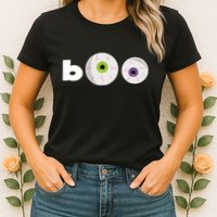 Halloween Scary Boo Eyes Womens T-Shirt