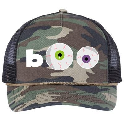 Halloween Scary Boo Eyes Retro Rope Trucker Hat Cap