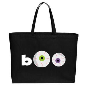 Halloween Scary Boo Eyes Cotton Canvas Jumbo Tote