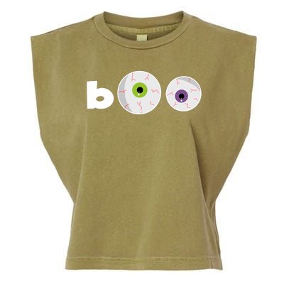 Halloween Scary Boo Eyes Garment-Dyed Women's Muscle Tee