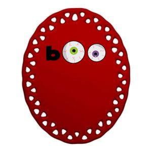 Halloween Scary Boo Eyes Ceramic Oval Ornament