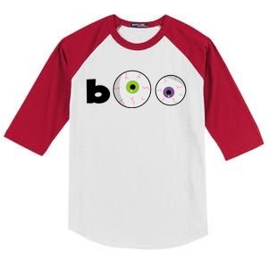 Halloween Scary Boo Eyes Kids Colorblock Raglan Jersey