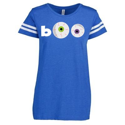 Halloween Scary Boo Eyes Enza Ladies Jersey Football T-Shirt